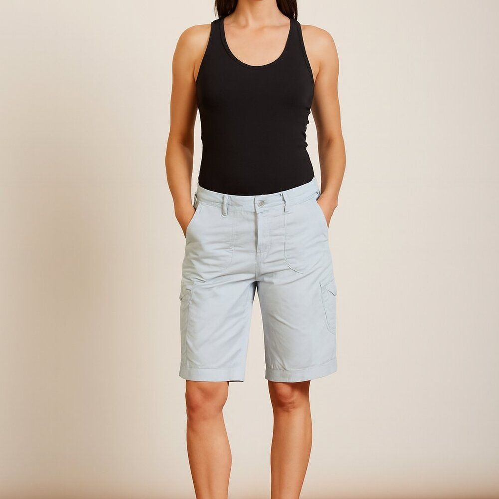 Gloria Vanderbilt Light Blue Bermuda Shorts Size 14
